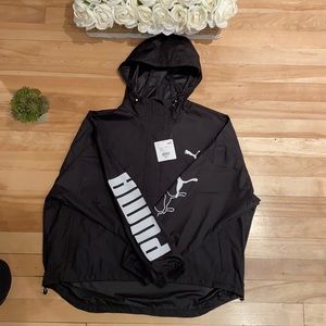 Puma black pullover raincoat NWT